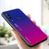 Gradient Glass etui pokrowiec nakładka ze szkła hartowanego Huawei P40 Lite E różowo-fioletowy