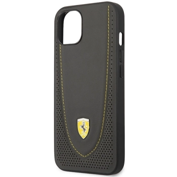 Etui Ferrari Leather Curved Line na iPhone 13 - czarne