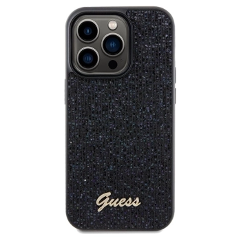 Etui Guess Disco Metal Script na iPhone 14 Pro - czarne