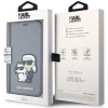 Etui Karl Lagerfeld Saffiano Karl&Choupette na iPhone 14 - srebrne