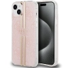 Etui Guess IML 4G Gold Stripe na iPhone 15 / 14 / 13 - różowe