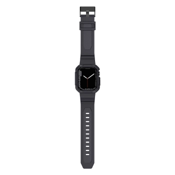 Kingxbar CYF106 2w1 pancerne etui Apple Watch SE, 9, 8, 7, 6, 5, 4, 3, 2, 1 (41, 40, 38 mm) z paskiem szare