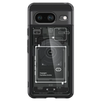 Etui Spigen Ultra Hybrid na Google Pixel 8 - ciemnoszare (wzór Zero One)