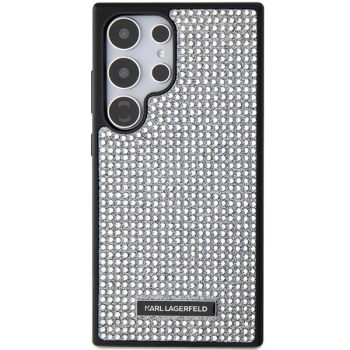 Etui Karl Lagerfeld Rhinestone Metal Logo na Samsung Galaxy S24 Ultra - srebrne
