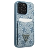 Etui Guess 4G Triangle Logo Cardslot na iPhone 13 Pro Max - niebieskie