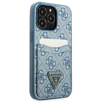 Etui Guess 4G Triangle Logo Cardslot na iPhone 13 Pro Max - niebieskie