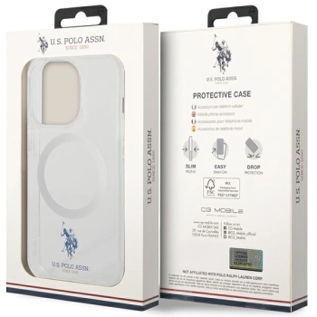 Etui U.S. Polo Assn. MagSafe Collection do iPhone 15 Pro - przezroczyste