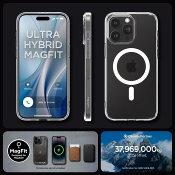 Etui Spigen Ultra Hybrid Mag z MagSafe na iPhone 15 Pro - białe