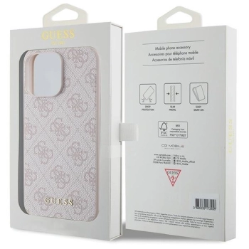 Etui Guess 4G Metal Gold Logo na iPhone 15 Pro Max - różowe