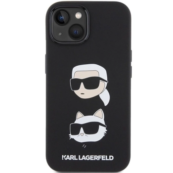 Etui Karl Lagerfeld Silicone Karl&Choupette Head na iPhone 15 - czarne