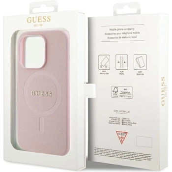Etui Guess Saffiano MagSafe na iPhone 14 Pro Max - różowe