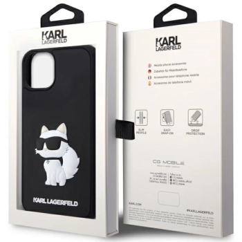 Etui Karl Lagerfeld Rubber Choupette 3D na iPhone 14 Plus - czarne