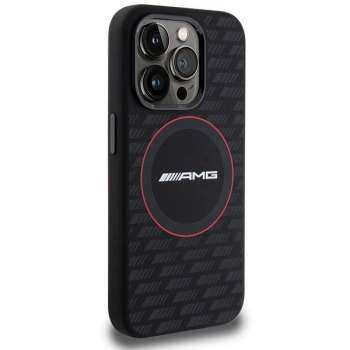 Etui AMG Silicone Carbon Pattern MagSafe na iPhone 15 Pro Max - czarne