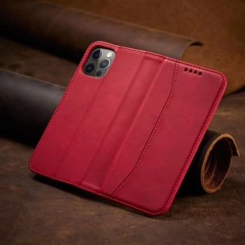 Magnet Fancy Case etui do iPhone 12 Pro Max pokrowiec portfel na karty kartę podstawka czerwony