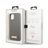 Etui Guess Silicone Logo Plate MagSafe na iPhone 13 - szare