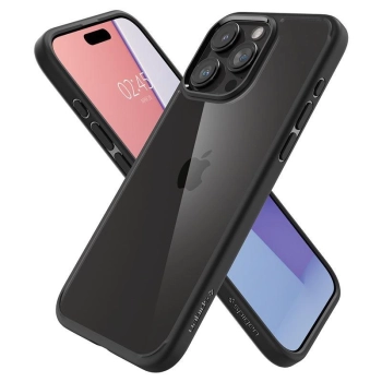 Etui Spigen Crystal Hybrid na iPhone 15 Pro Max - przezroczysto-czarne
