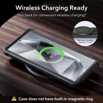 Etui ESR Armor Kickstand na Samsung Galaxy S24 Ultra - przezroczysto-czarne