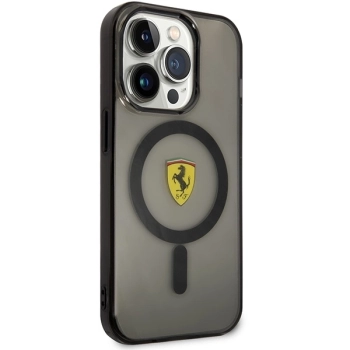 Etui Ferrari Translucent MagSafe na iPhone 14 Pro Max - czarne