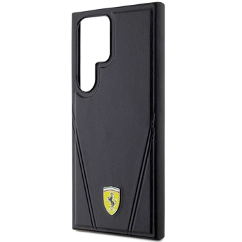 Etui Ferrari Hot Stamp V Lines MagSafe na Samsung Galaxy S24 Ultra - czarne