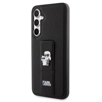 Etui Karl Lagerfeld Gripstand Saffiano Karl&Choupette Pins na Samsung Galaxy S23 FE - czarne