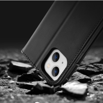 Etui z portfelem Dux Ducis Hivo z blokadą RFID do iPhone 15 Plus - czarne