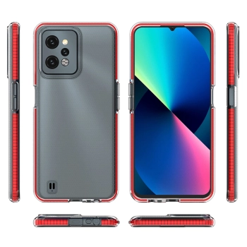 Spring Case etui Realme C31 silikonowy pokrowiec z ramką jasnoróżowe