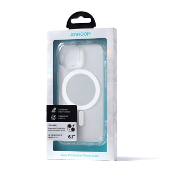 Joyroom Magnetic Defender magnetyczne etui do iPhone 14 pancerny pokrowiec z haczykami podstawką przezroczysty (kompatybilne z MagSafe)