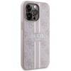 Etui Guess 4G Printed Stripes MagSafe na iPhone 13 Pro / iPhone 13 - różowe