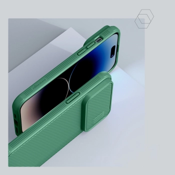 Nillkin CamShield S Case etui iPhone 14 Pro Max pancerny pokrowiec osłona na aparat niebieskie