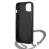 Etui Karl Lagerfeld Leather Textured and Chain na iPhone 13 mini - czarne