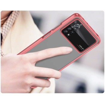 Outer Space Case etui do Xiaomi Poco X4 Pro 5G pokrowiec z elastyczną ramką czerwone