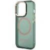 Etui Guess Gold Outline Translucent MagSafe na iPhone 14 Pro Max - zielone