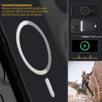Etui Caseology Parallax Mag z MagSafe na iPhone 15 Pro Max - czarny mat