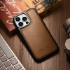 iCarer Leather Oil Wax etui pokryte naturalną skórą do iPhone 14 Pro brązowy (WMI14220718-TN)