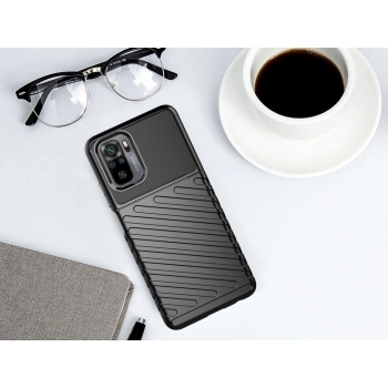 Thunder Case elastyczne pancerne etui pokrowiec Xiaomi Redmi 10 czarny