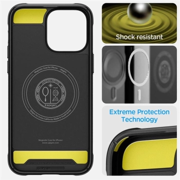 Etui Spigen Rugged Armor Mag z MagSafe na iPhone 14 Pro Max - czarny mat