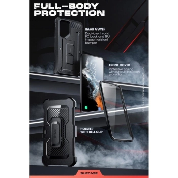 Etui Supcase Unicorn Beetle Pro na Samsung Galaxy S22 Ultra - czarne