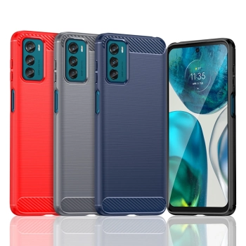 Carbon Case etui Motorola Moto G42 elastyczny silikonowy karbonowy pokrowiec czarne