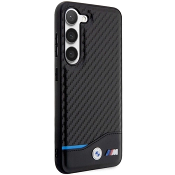 Etui BMW Leather Carbon na Samsung Galaxy S23 - czarne