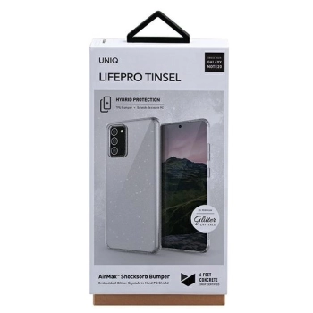 Etui Uniq LifePro Tinsel na Samsung Galaxy Note 20 - przezroczyste