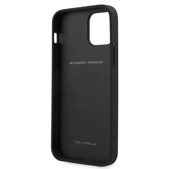 Etui Ferrari Off Track Leather Nylon Stripe na iPhone 12 Pro Max - czarne