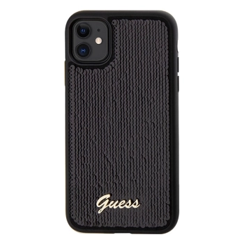 Etui Guess Sequin Script Metal na iPhone 11 / Xr - czarne
