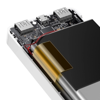 Baseus Bipow powerbank z wyświetlaczem 30000mAh 15W biały (Overseas Edition) + kabel USB-A - Micro USB 0.25m biały (PPBD050202)