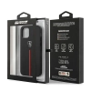 Etui Ferrari Off Track Leather Nylon Stripe na iPhone 12 Pro Max - czarne