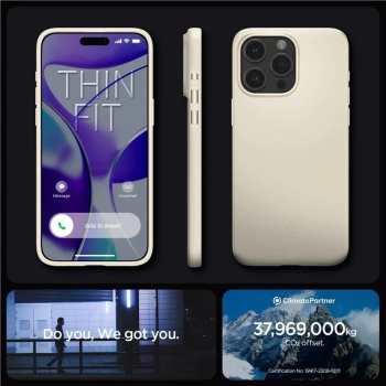 Etui Spigen Thin Fit na iPhone 15 Pro - beżowe