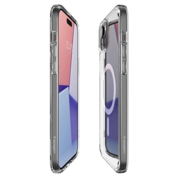 Etui Spigen Crystal Hybrid MagSafe na iPhone 15 - przezroczysto-białe