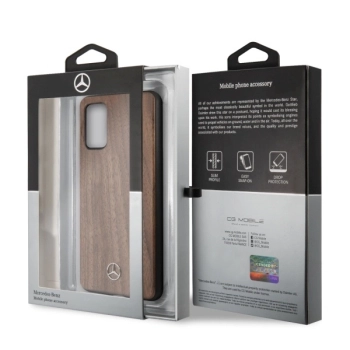 Etui Mercedes Wood Line Walnut na Samsung Galaxy S20+ - brązowe