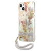 Etui Guess Flower Strap na iPhone 13 mini - fioletowe