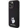 Etui Karl Lagerfeld Silicone Choupette Metal Pin na iPhone 15 Pro - czarne