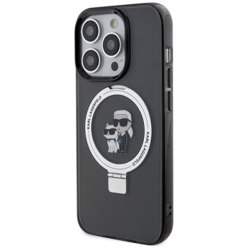 Etui Karl Lagerfeld Ring Stand Karl&Choupettte MagSafe do iPhone 13 Pro - czarne
